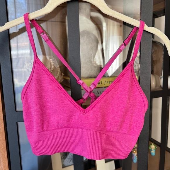 Lululemon Ebb To Street Bra Heathered Jewelled Magenta barbie pink sports tank - Picture 3 of 6